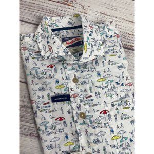 JOHNNIE-O Where's Jo Beach Button Down Short Sleeve‎ Shirt sz Small NWT $138